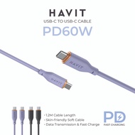 HAVIT HVCB-CB603 PD60W USB-C To USB-C Hyperplastic Gel Cable 1.2 Metres
