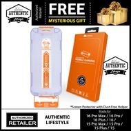 16 / 15 [ Pro Max / Pro / Plus ] Hoda Tempered Glass Screen Protector  ( Dust Free Helper Included )