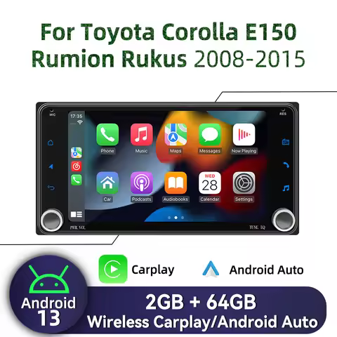 For Toyota Corolla E150 Rumion Rukus 2008-2015 7" Wireless Carplay Autoradio Android Car Multimedia 