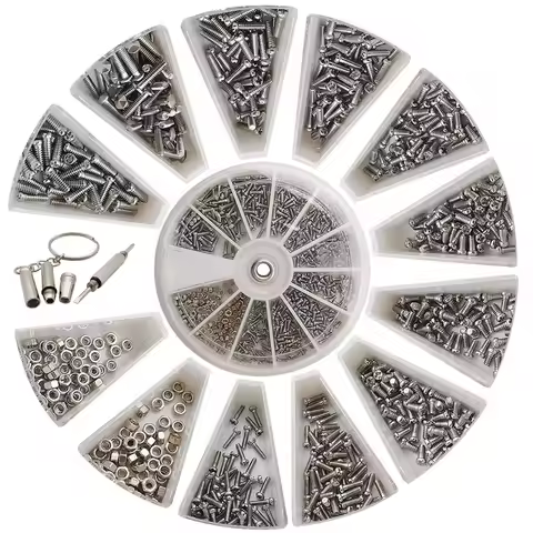 600Pcs Mini 12 Kinds Small Screws Nuts Assortment Kit M1 M1.2 M1.4 M1.6 For Home Tool Electronics Re
