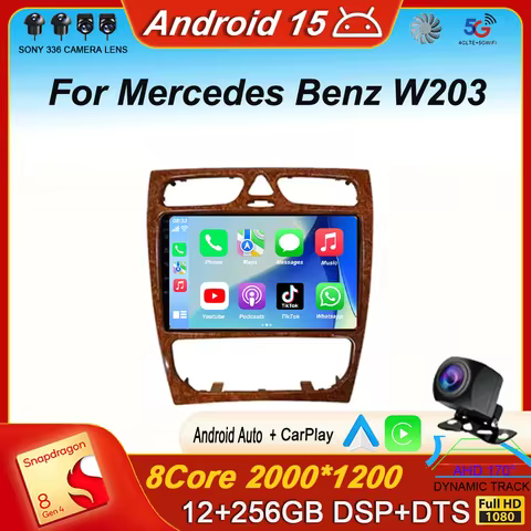 Radio Stereo video Player Car For Mercedes Benz W203 Vito W639 Android 15 Vaneo CLK W209 W210 CarPla