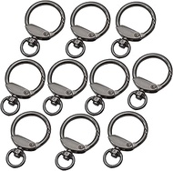 10 pcs Round Carabiner Clips 22mm Inside Diameter 3.5mm Thickness Spring Snap Hooks with Swivel O Ri