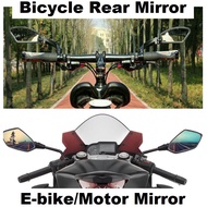 Universal Black Motorcycle Bike Bar End Side Rearview REAR Mirror Mirrors Bicycle Handlebar