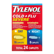 Tylenol | Cold + Flu Severe Day & Night for Fever Pain Cough & Congestion Relief (24 Caplets)