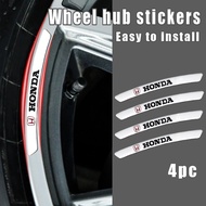 Rims Wheel Hub Edge 4pcs Stickers For Honda Logo fit Civic Fit City Accord Odyssey CRV Hrv Jazz CBR / Scratch Repair Sticker / Aluminum Tire Rims Badge Stickers