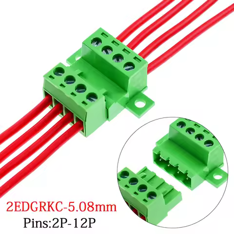 1Sets solderless docking type 2EDGRKC 5.08MM screw terminal block connector PCB plug-in type 2edg ty
