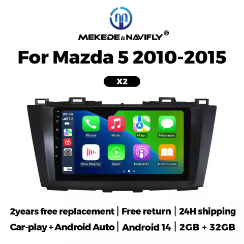 9-inch Android 14 Car Radio 2G+32G Wireless Carplay DSP For Mazda 5 CW 2010-2015 Navigation GPS Mult