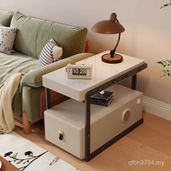 Solid Wood Light Luxury Living Room Storage Small Coffee Table Side Trolley Movable Smart Modern Sid