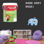 DARK GREY 9928 J ( 1L ) Nippon Paint Interior Vinilex Easywash Lustrous / EASY WASH / EASY CLEAN