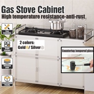 Gas Cabinet Stove Cabinet Kabinet Dapur Gas Kitchen Storage with Tempered Glass Top Almari Dapur Gas