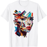 Abstract Colorful Adult T-Shirt Woman Art Face Graphic Tees for Men Women T-Shirt Fashion Tops for B