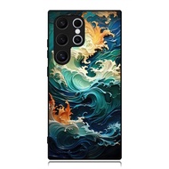 Case Samsung S25 S24 S23 S22 S21 S20 S9 S8 S7 S6 Ultra Plus FE Edge Phone Softcase Japan Paint Wave