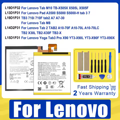 L15D1P31 L13D1P31 L19D1P32 L14D2P31 L19D1P31 Battery For Lenovo Tab Pad M10 M8 2 3 7 X90 A3500 S5000