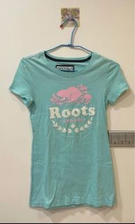 Roots 短袖圓領上衣 T恤 淺綠色 米白豹紋 灰色 連帽上衣 短袖帽T