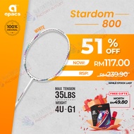 【FREE STRING &amp; GRIP】 APACS Stardom 800 (White) 4UG1 Badminton Racket - Suitable For Attacking Player