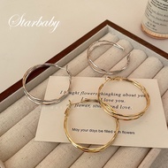 Double Plain Circle Earrings Exaggerated Large Circle Earrings Geometric Circle Earrings Drop Earrin