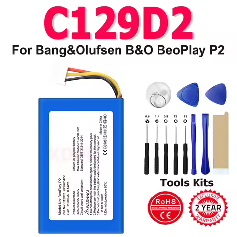 Replacement Battery 7.4V 1100mAh C129D2 For Bang&Olufsen B&O BeoPlay P2 Bluetooth Speaker + Free Too