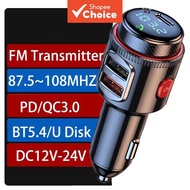 Bluetooth MP3 Player FM Transmitter PD Car Charger Multifunctional Wireless Audio Adapter Fast Charg