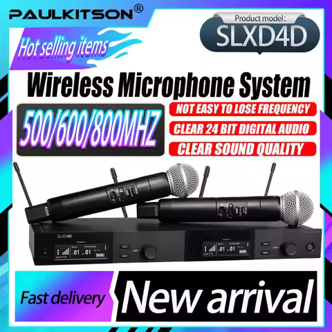 Paulkitson Dual Channel SLXD4D/B58 Wireless Handheld Microphone Digital High-End Professional Live S