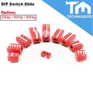 DIP Switch Slide Type 2Way /3Way /4Way / 6Way / 8Way 50VDC 100MA Slide Switch Techmakers