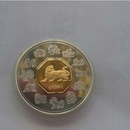 1998加拿大虎年八角鍍金銀幣~重34克盒證齊全，虎年銀幣，限量銀幣，銀幣，錢幣，幣~加拿大虎年鍍金銀幣