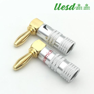 [Lles] 4 Teile/los Nakamichi Bananen Stecker Stecker 4Mm Rechten Winkel Gold Überzogene Musikalische Lautsprecher Stecker Stecker บานาน