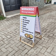 NEW Stand Banner Warmindo Warung Makan & Kopi