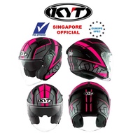 KYT NFJ Motion Fuxia Gloss PSB Approved Open Face Helmet