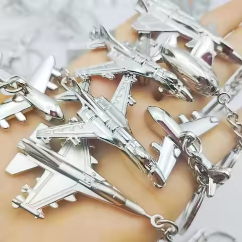 Metal Airbus Airliners Fighter Jet Plane Warplane Helicopter Airplane Keyring 3D plane Keychain Warc