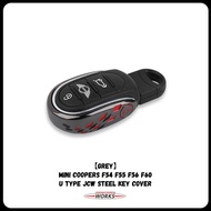 🇲🇾 MINI COOPERS "U" Type JCW Car Key Cover Steel Metal Retrofit Mini Coopers Car Key Cover Mini Coop