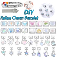 100 Types Colored Gemstone Pendants Italian Charm Bracelet Fit 9mm Stainless Steel Bracelet DIY Jewe