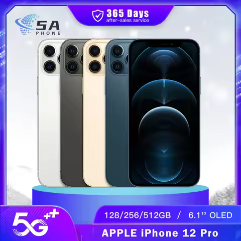Original Apple iPhone 12 Pro 5G Mobile Phone Face ID 128GB/256GB NFC 6.1'' OLED 12MP 4K@60fps A14 Bi