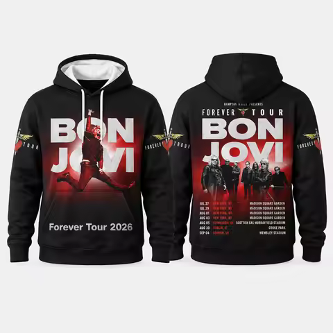 Bon Jovi 2026 Forever Tour Hoodie 3D Print Autumn/winter Hoodie Streetwear Y2k Top Men Women Hoodies