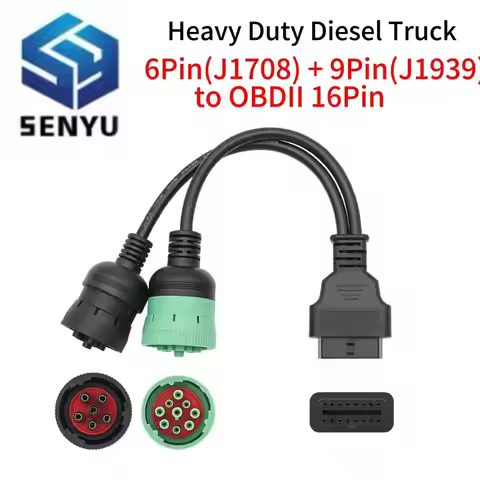 6Pin 9Pin Cable OBD2 Diagnostic Tool For Truck 16 Pin J1708 J1939 Connector 6 Pin 9 Pin OBD to OBD 2