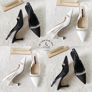 Back Strap High Heels With Rhinestone Inlaid Decorated At Heels