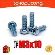100pcs JP M3X10 mm Bolts M3x10mm Plus Screwdriver Bolts M3 x 10 mm