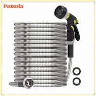 Stainless garden hose Corrugated Hose with Spray Nozzle Trigger Handle Watering Tool
