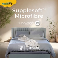 NeckPro Supplesoft Microfibre Fitted Bedsheet Set | 700 TC OEKO-TEX | Fits Up To 14 Inches (35cm) Ma