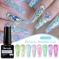 MTSSII Reflective Glitter Gel Polish Glitter Sequins Nail Gel Varnish Soak Off UV Gel Nail Polish