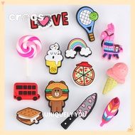 cute Jibbitz Cartoon Jibbitz Hamburger Bear Shoe Buckle charm cute Lollipop Hole Shoe Accessories