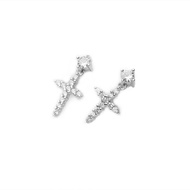 Jjh Cross Diamond Zircon Earrings Hip Hop Earrings Men Earrings Diamond Earrings ins Jewelry