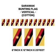 (1SET) SARAWAK Cotton Bunting Flag Set [Vertical 直下来的旗↓] | 6"X12" [15CM X 30CM] | Bendera / 沙捞越洲串旗 X