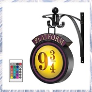(NDPB) Platform 9 3/4 Night Light 16 Colors Hanging Room Decor Wall Lamp 9 ¾ Sign Decoration Wall Li