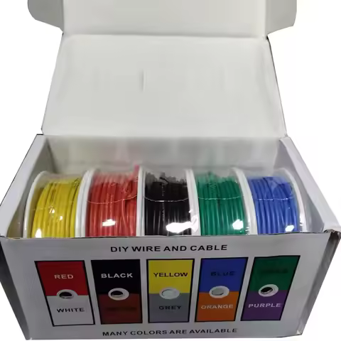 30AWG Tinned Pure Copper Wire Flexible Silicone Wire 5 colors x 20m High Temperature Silicone Wire f