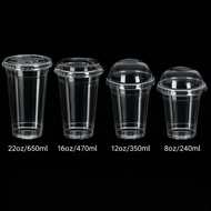 「100pcs」Plastic Clear Cup Y90/Y95 – 6.5oz to 22oz | Disposable PP Cup for Milk Tea, Coffee, Juice