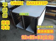 免運義大利 UNOX  BAKERTOP 烤箱用 商用七層工作烤箱台車左右封板 92公分 x 85公分(底板封板)不銹鋼