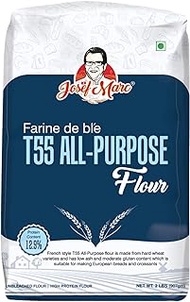 JOSEF MARC Farine De Ble T55 All Purpose Flour 2 LBS (907g) - Unbleached &amp; High Protein Flour, Type 0 Italian Flour, Bread Flour.
