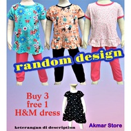 Baju Set Legging Kanak-Kanak Perempuan Size 2-8 Tahun, Girl's Leggings Sets, Baju Budak Perempuan, G
