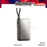【3C Certified】Remax RPP-19 10000mAh Powerbank Built In Cable Pawer Bank 22.5W Fast Charging Power Ba