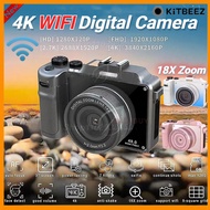 KiTBEEZ🔥 4K 56MP WIFI Vlogging Camera 18X Zoom Mirrorless Digital Camera DSLR for Video HD Recording